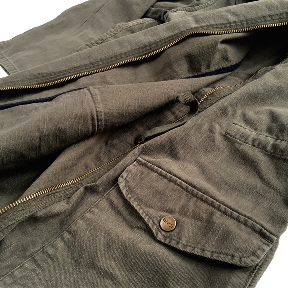 BNCI Blanc Noir | Asymmetrical Zip Long Olive Coat - Picture 7 of 8